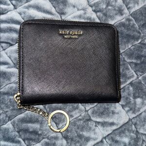 Kate Spade Black Wallet with Gold Keychain